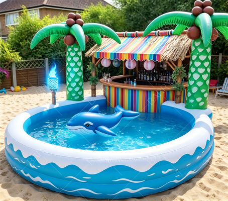 उष्णकटिबंधीय टिकी inflatable फ्लोटिंग पूल बार
