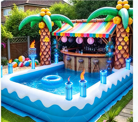 उष्णकटिबंधीय टिकी inflatable फ्लोटिंग पूल बार