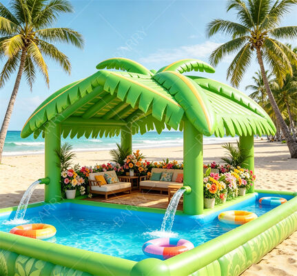 उष्णकटिबंधीय टिकी inflatable फ्लोटिंग पूल बार