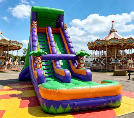 18 फीट लंबा सफारी टाइगर प्रिंट inflatable पानी स्लाइड