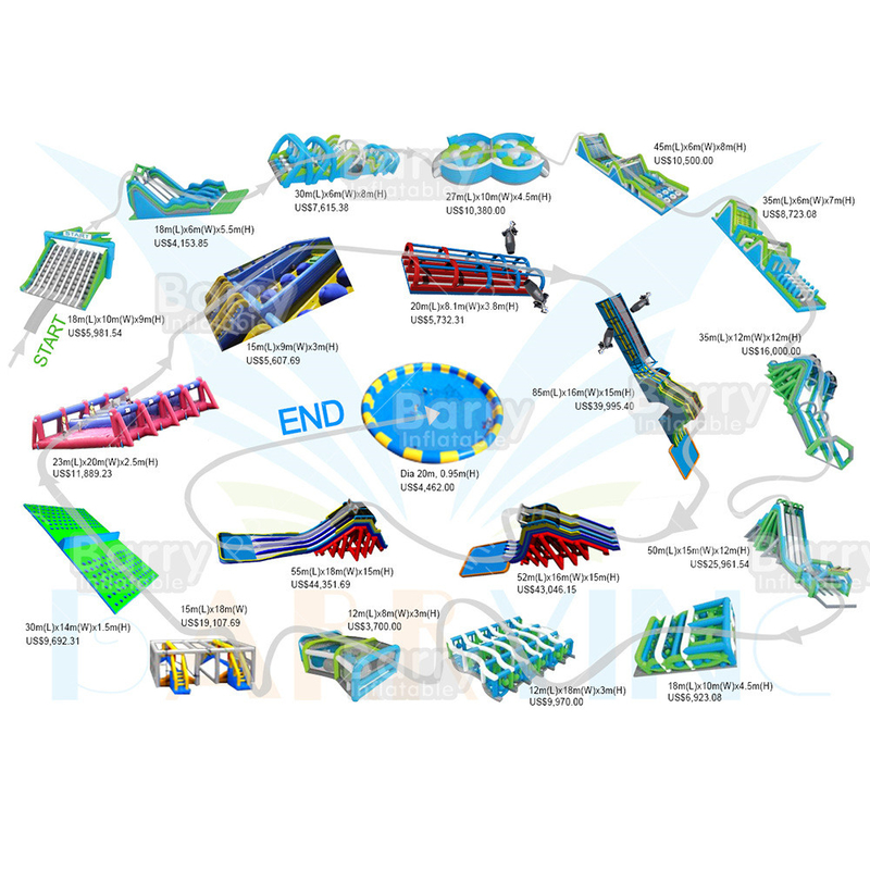 OEM ODM सेवा 5k Inflatable Course आउटडोर बड़े वयस्कों पागल Inflatable 5k मेरे पास बच्चों और वयस्कों के लिए