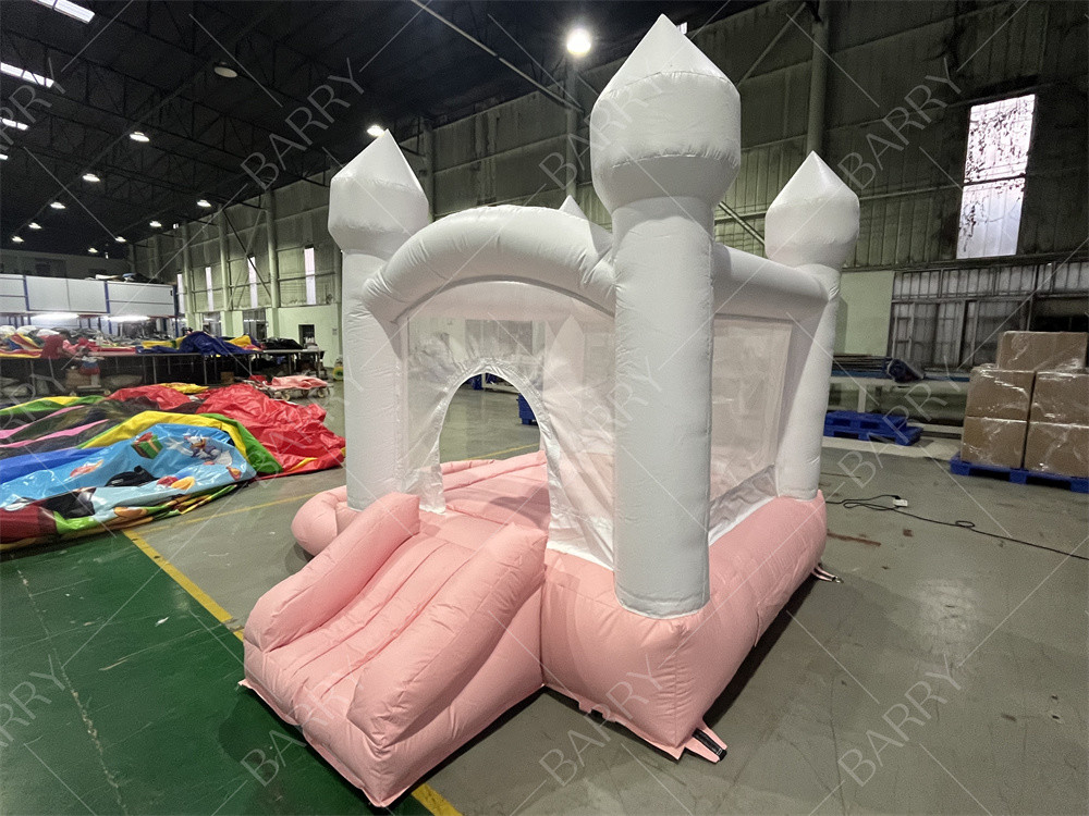 3.3x3m सफेद और गुलाबी सुंदर inflatable शादी बंपर स्लाइड कॉम्बो जंपिंग कैसल स्लाइड