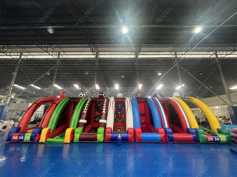 बड़े नए डिजाइन कस्टम बनाया रोमांचक inflatable बच्चों के लिए 7 में 1 कार्निवल खेल किराए के व्यवसाय के लिए