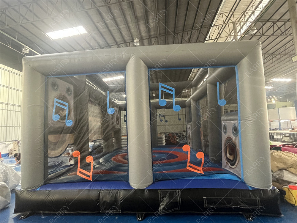 इंटरएक्टिव Inflatable डिस्को डांस हाउस वयस्क बूम बॉक्स जंपिंग बाउंसी कैसल पार्टी के लिए रेट्रो बूमबॉक्स बाउंसर