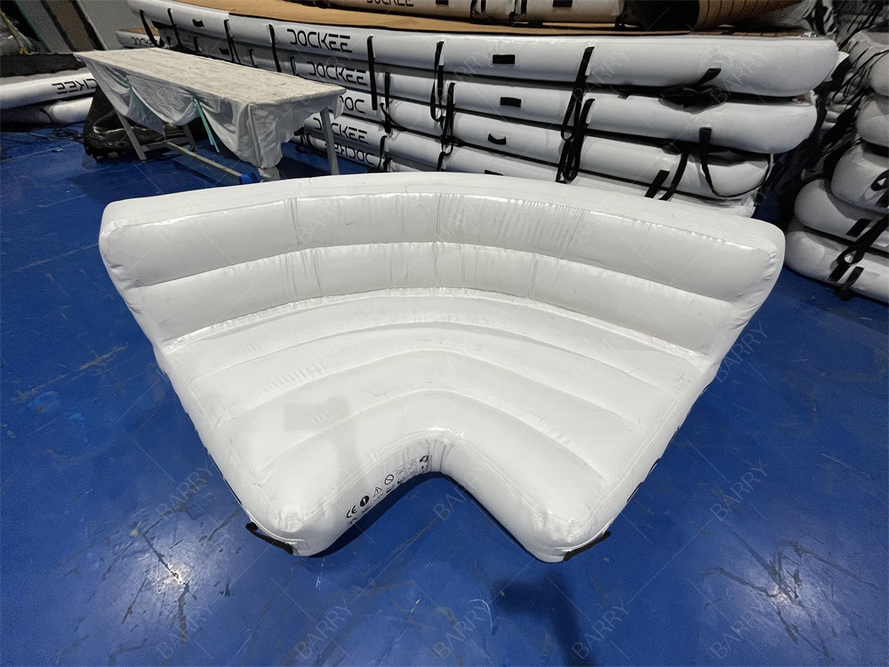 वाणिज्यिक ग्रेड पीवीसी वाटर स्पोर्ट्स inflatable Swim Floating Island White Inflatable Swim Floating Raft सोफा नौका के लिए