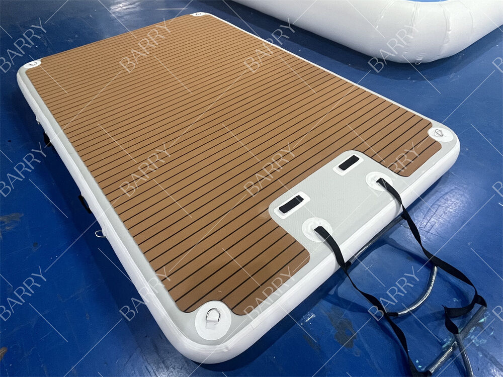 3x2x0.2m इन्फ्लेटेबल फ्लोटिंग वाटर जेट स्की डॉक फ्लोट्स प्लेटफॉर्म सीढ़ी के साथ