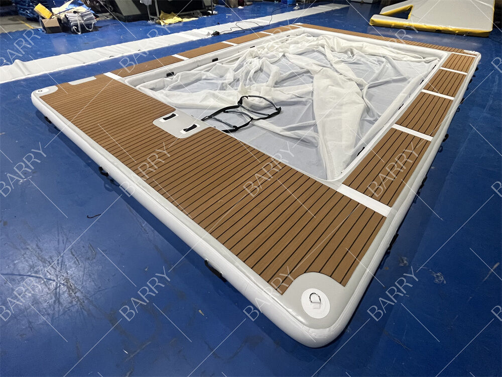 गर्मी ड्रॉप स्टिच ट्यूब इन्फ्लेटेबल जेलीफ़िश याट पूल इन्फ्लेटेबल समुद्री तैराकी पूल नेट के साथ