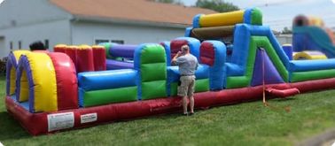 विशाल पूल Inflatable बाधा कोर्स 40 फुट बच्चों बाधा कोर्स पानी स्लाइड