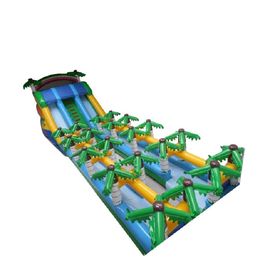 ताड़ के पेड़ के साथ 20 मीटर ट्रॉपिकल विशालकाय विशालकाय Inflatable पानी स्लाइड ग्रीन