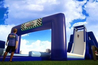 प्रौढ़ के लिए कस्टम पर्ची एन स्लाइड Inflatable नीला या लाल Inflatable पानी स्लाइड