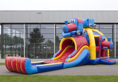 बच्चों की ट्रेन Inflatable कॉम्बो बाउंसर, टिकाऊ पीवीसी मीटरिया