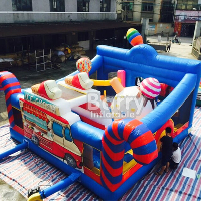 आग प्रतिरोधी Inflatable बाउंसर इंडोर रंगीन खेल का मैदान जम्पर बाउंस हाउस
