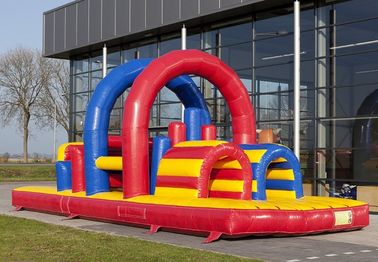 एयर ब्लोअर के साथ 0.55 मिमी पीवीसी Tarpaulin Inflatable बाधा कोर्स