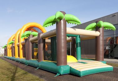 35 मीटर जंगल बाधा कोर्स थीम लौ retardant के साथ Inflatable फ़्लोटिंग बाधा कोर्स