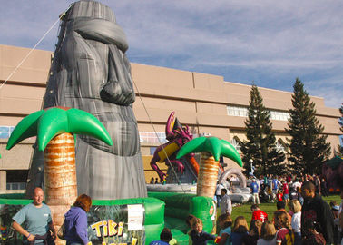 टिकी द्वीप थीम्ड बड़े 28 फीट Inflatable चढ़ाई दीवार पार्टी खेलों
