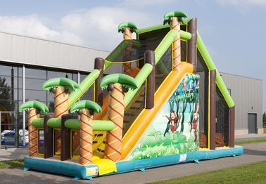 चढ़ाई दीवार के साथ मेगा रन बच्चों Inflatable बाधा कोर्स खेल
