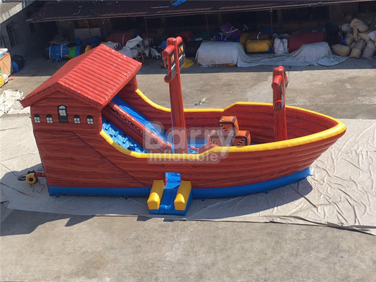 पार्टी के लिए पीवीसी कॉम्बो समुद्री डाकू जहाज नाव Inflatable बाउंस हाउस स्लाइड