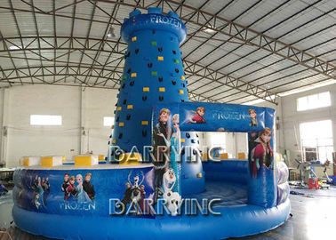 ब्लू किड्स जमे हुए Inflatable चढ़ाई दीवार प्रकार पीवीसी सामग्री Inflatable खेल Arena