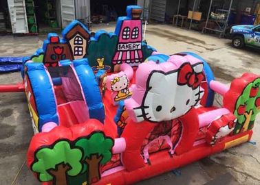 हैलो किट्टी Inflatable बच्चा स्लाइड के साथ खेल का मैदान, वाणिज्यिक वयस्क उछालभरी महल