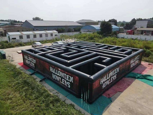 0.55 मिमी पीवीसी आउटडोर Inflatable प्रेतवाधित घर हेलोवीन मज़ा भूलभुलैया