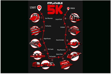 10 विशाल Inflatable उड़ा ऊपर बाधा कोर्स Inflatable 5k सांता भागो