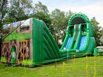 मरम्मत किट के साथ पागल वयस्क Inflatable इंटरएक्टिव खेल बड़ी Inflatable ज़िप लाइन