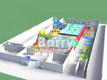 पूल स्लाइड inflatable पानी पार्क, बच्चों के लिए डिजाइन मजाकिया inflatable पार्क