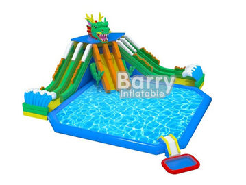 बच्चों के लिए खेल का मैदान आउटडोर Inflatable एक्वा पार्क / 3 स्लाइड Inflatable पानी मज़ा