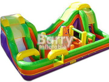छोटे चढ़ाई दीवार के साथ आउटडोर Inflatable उछाल बाधा कोर्स कॉम्बो स्लाइड