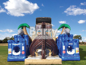 खजाना द्वीप Inflatable बाधा पाठ्यक्रम जंगल समुद्री डाकू जहाज Inflatable बाउंसर
