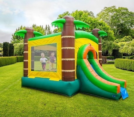 बच्चों के लिए स्लाइड के साथ पशु थीम के साथ inflatable उछल घर उछल महल