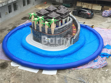 ग्रीष्मकालीन जल खेल केंद्र स्लाइड के साथ जंगल थीम्ड Inflatable उड़ा पानी पार्क ऊपर