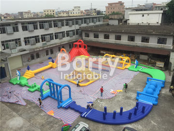 एयर ब्लोअर / मरम्मत सामग्री के साथ विशाल 22 * ​​25 मीटर वयस्क अद्भुत inflatable जल पार्क