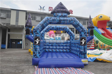 हेलोवीन फेस्टिवल के लिए 0.55 मिमी पीवीसी Inflatable बाउंसर ब्लू ब्लॉक बाउंसी हाउस कैसल