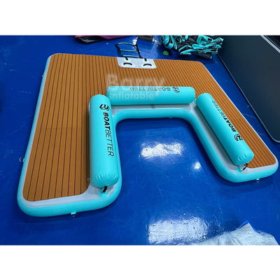यू शेप झील फ्लोटिंग प्लेटफार्म inflatable स्विमिंग प्लेटफार्म अनुकूलित खेल उपकरण द्वीप