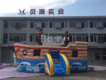 वाणिज्यिक बच्चों को लीड फ्री सामग्री के साथ Inflatable समुद्री डाकू जहाज कॉम्बो ऊपर उड़ाओ