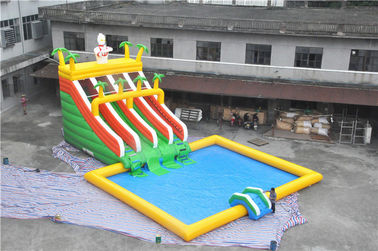 मनोरंजन के लिए स्लाइड के साथ टिकाऊ बिग सुपरमैन एयर Inflatable एक्वा पार्क