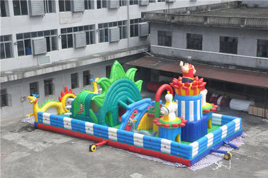 मुद्रण लोगो / पिछवाड़े बाधा कोर्स के साथ 15x8M Inflatable Toddler खेल का मैदान