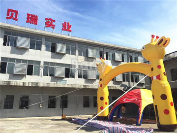 लोगो मुद्रण एससीटी EN71 के साथ घटना के लिए पीला जिराफ Inflatable आर्क