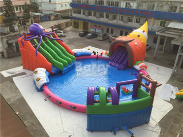 विशालकाय आउटडोर Inflatable जल पार्क, कस्टम बच्चों ऑक्टोपस जल स्लाइड