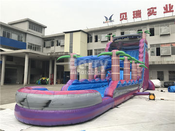 पूल के साथ बैंगनी वयस्क बच्चे Inflatable पानी स्लाइड, पर्ची एन स्लाइड