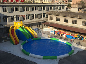 बच्चों के लिए 0.55 मिमी पीवीसी Tarpaulin Inflatable जल स्लाइड पार्क / Inflatable जल खेलों