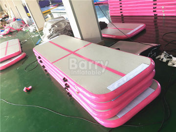 OEM और ओडीएम 3 एम या 6 मीटर लंबी गुलाबी Inflatable टम्बल ट्रैक जिम के लिए एयर फ़्लोर प्रो