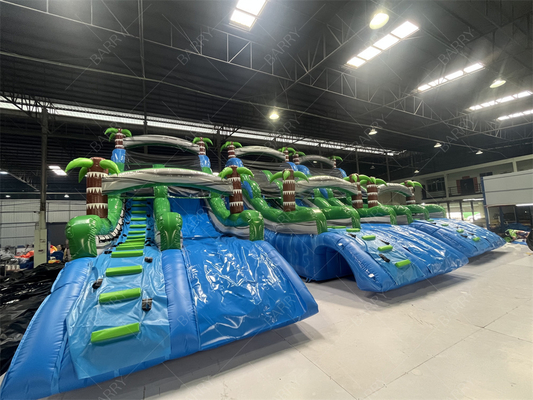 वाणिज्यिक बड़े या छोटे पाम ट्री inflatable पूल स्लाइड, पिछवाड़े जंगल थीम विशाल inflatable पूल स्लाइड
