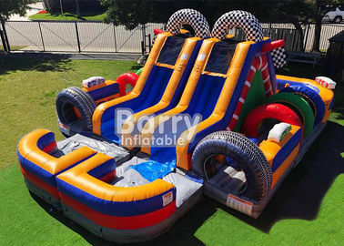 बच्चों के लिए वाणिज्यिक Inflatable बाधा कोर्स / 30 एफटी रेसिंग वेट डे बाधा कोर्स