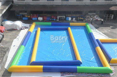 बाहर आयत Inflatable स्विमिंग पूल / ब्लू पोर्टेबल ब्लो अप पूल