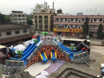 पीवीसी तिरपाल विशाल आउटडोर वाटरप्रूफ वाटर पार्क 3 स्लाइड / इन्फ्लेटेबल प्लेग्राउंड वाटर पार्क के साथ