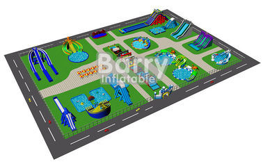रिज़ॉर्ट डबल के लिए Inflatable पोर्टेबल विशाल भूजल पार्क - ट्रिपल स्टिच
