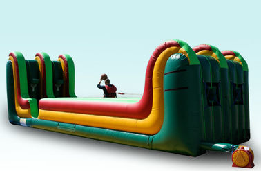बास्केटबॉल शूटिंग के साथ रोमांचक 2 में 1 3 लेन बंजी रन रेस Inflatable