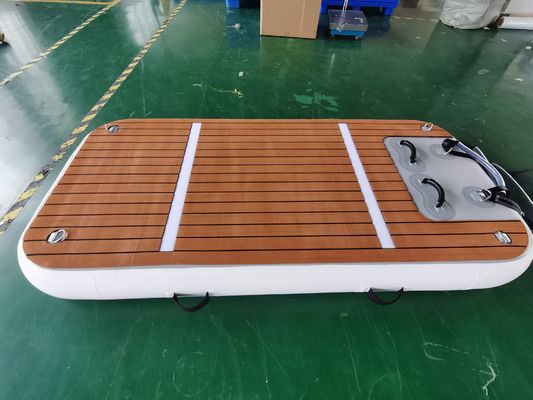 कस्टम मेड 3x1m इन्फ्लेटेबल फ्लोटिंग बोट डॉक वुड कलर